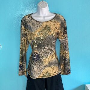 OJAI Long Sleeve Sports Yoga Tee Womens Size XL Poly Stretch Pullover Top